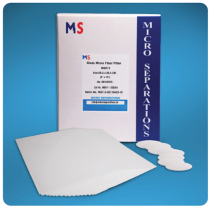 "Micro Glass Fiber Filter (Type-MGF/1) – High-efficiency borosilicate glass fiber filter designed for superior particle retention, high flow rate, and chemical resistance, ideal for laboratory, environmental, and industrial filtration applications."
